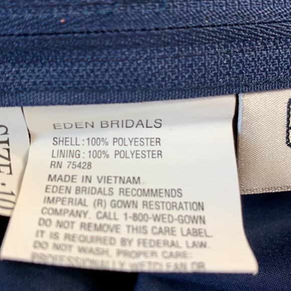 Eden Maids Bridals Navy sleeveless belted a line maxi formal dress, size 10 - Picture 9 of 11